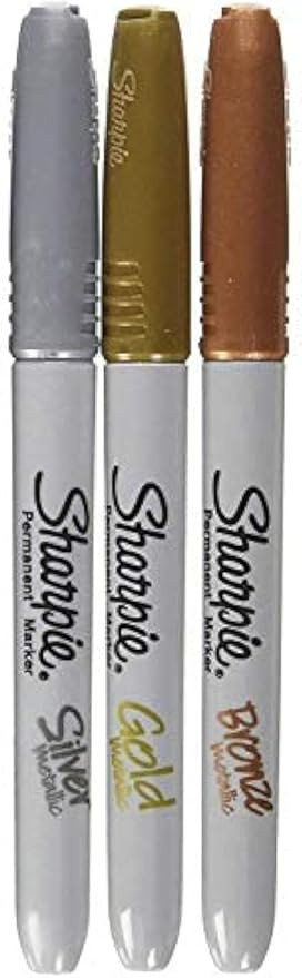 Sharpie - Fine Point Metallic Permanent Markers - Silver/Gold/Bronze (1-Pack of 3) | Amazon (US)