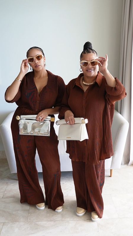 My mom and I were so comfy and cute on vacation wearing these sets from PLT. I love their size inclusivity! I also tagged our matching robes and shades. The purses are available in black and cream!

#LTKSeasonal #LTKTravel #LTKStyleTip