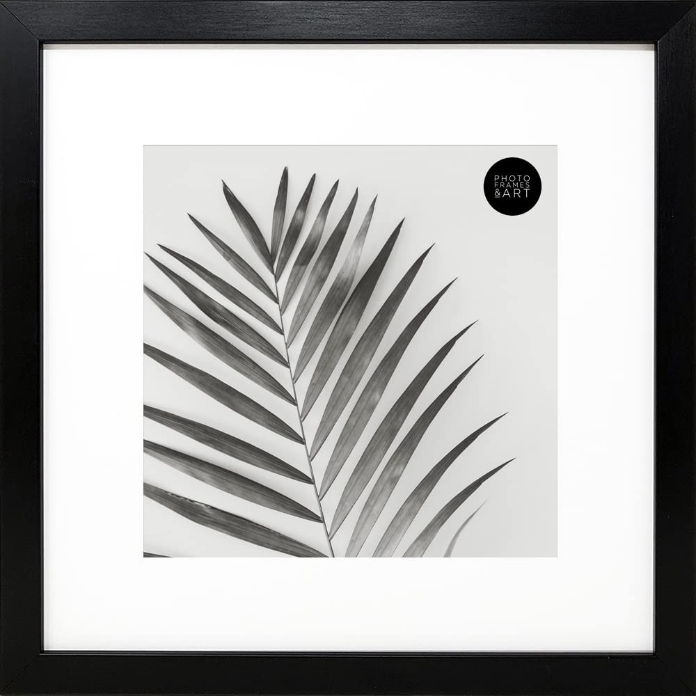 12x12" With White Mount For 8x8" Photo - GLASS Window - Oxford Black Square Thin Picture Frame/Wi... | Amazon (UK)