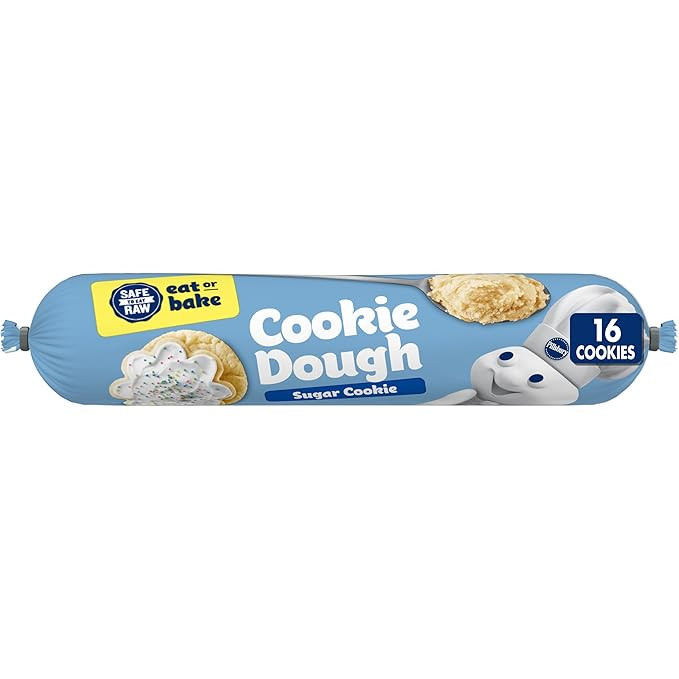 Pillsbury Ready to Bake Refrigerated Cookie Dough, Sugar Cookie, Makes 16 Cookies, 16.5 oz | Amazon (US)