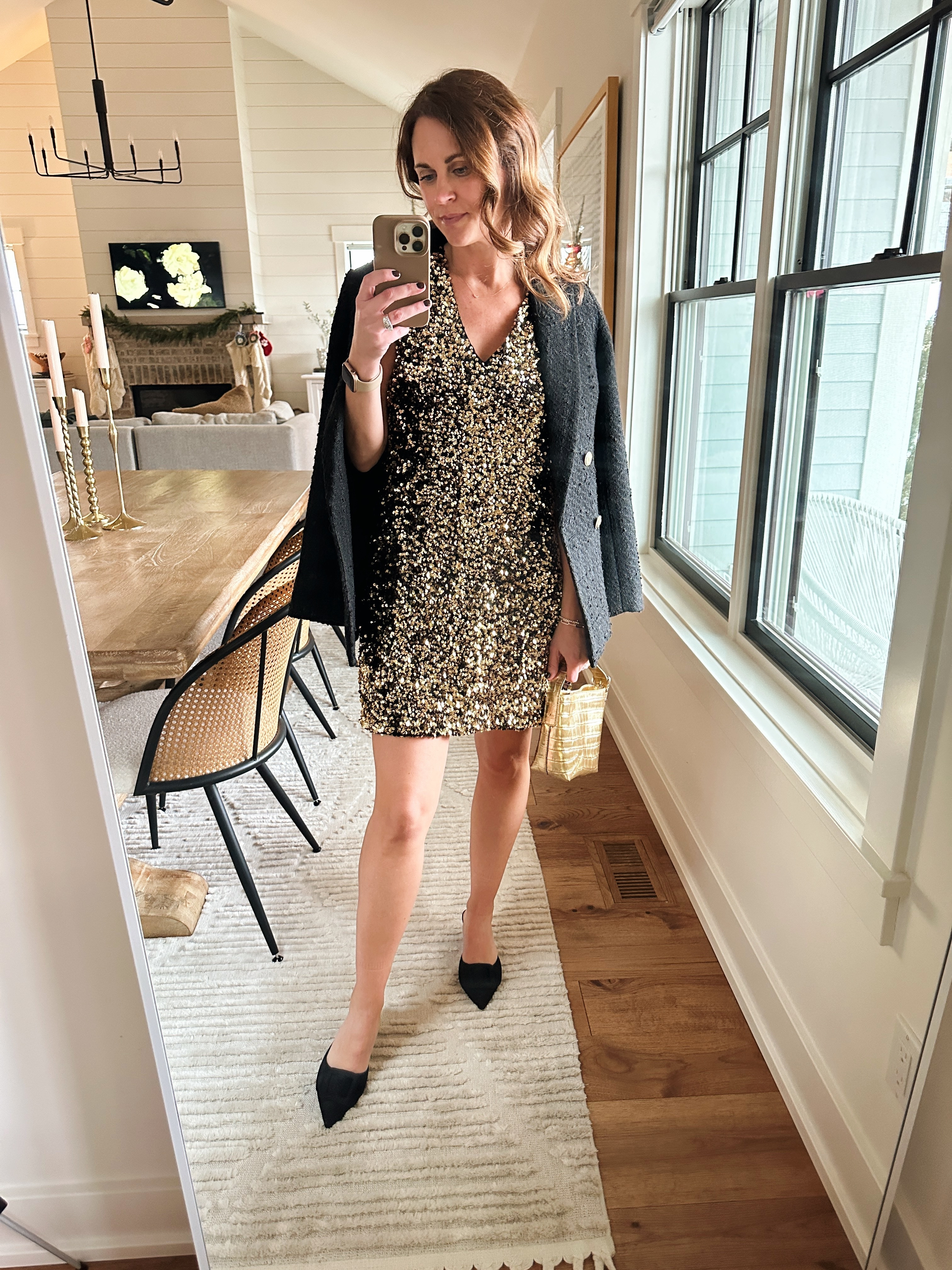 Dress true to size, small
Blazer size XS
Shoes true to size 

#LTKOver40 #LTKSeasonal #LTKHoliday