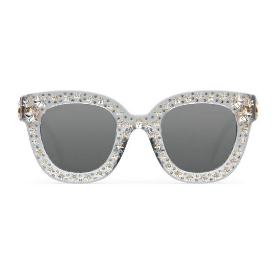 Cat eye acetate sunglasses with stars | Gucci (US)