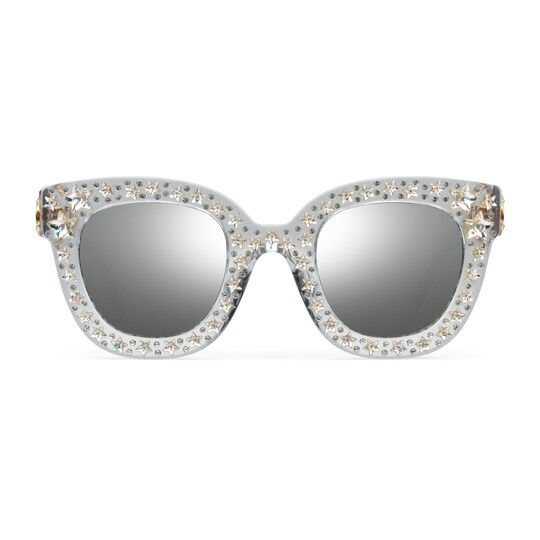 Cat eye acetate sunglasses with stars | Gucci (US)
