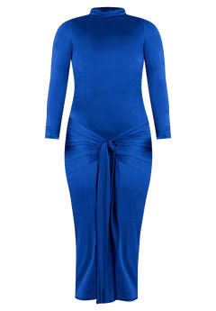 Tie Front Mock Neck Maxi Dress | Eloquii