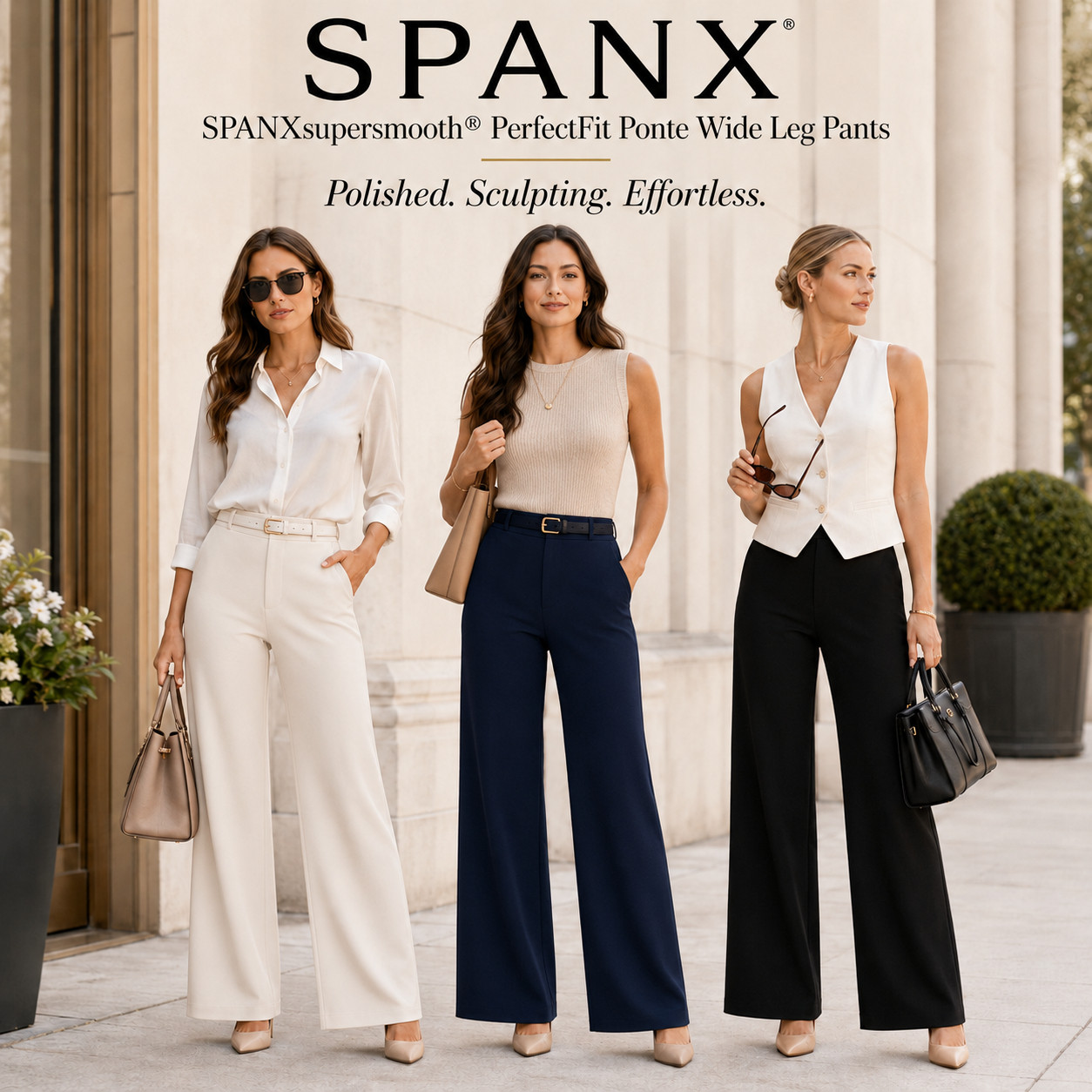 @Spanx Workwear Chic | PerfectFit Ponte Wide Leg Pants

The Ponte Pant That Pulls It Together!!

I did the digging for you, and these SPANXsupersmooth® PerfectFit Ponte Wide Leg Pants are the kind of pants that make every outfit look more polished with almost no effort. 

They have that smooth, sculpting ponte feel, a flattering wide-leg silhouette, and the clean structure you want when you need to look put together — without the stiff, uncomfortable feel of traditional work pants.

These are the pants to buy when you want one pair that can actually keep up with your life: 
office outfits, business casual looks, teacher outfits, client meetings, travel days, brunch, dinner plans, weekend outfits, and elevated everyday style. 

Style them with a button-down, blouse, tank, vest, fitted tee, bodysuit, blazer, heels, flats, loafers, sandals, or a structured bag and they instantly make the whole look feel expensive.

What makes them worth it is the repeat-wear factor (!!)

These are not pants you buy for one outfit — they’re the pair that makes your closet easier because they smooth, support, flatter, and go from work to weekend without needing a full outfit change. 

If you’ve been looking for SPANX pants that look polished, feel comfortable, and actually earn their spot in your wardrobe, these are the ones I’d check first. 👀

📌 SAVE this before you buy another pair of pants that only looks good in theory — these are the polished, sculpting wide-leg pants you’ll actually reach for on repeat.

↓ Everything is linked!

#LTKSaleAlert #LTKWorkwear #LTKTravel