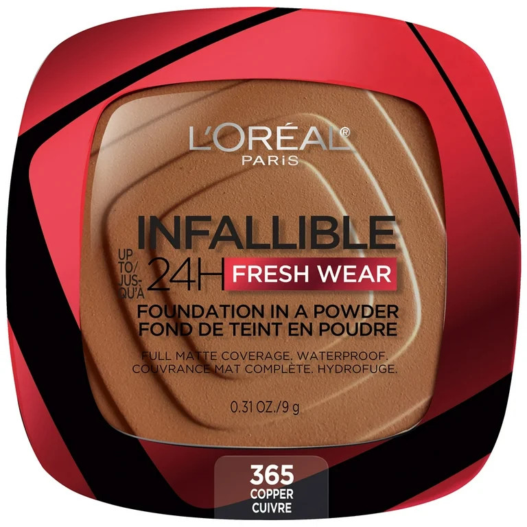 L'Oreal Paris Infallible Fresh Wear 24 Hr Powder Foundation Makeup, 365 Copper, 0.31 oz | Walmart (US)