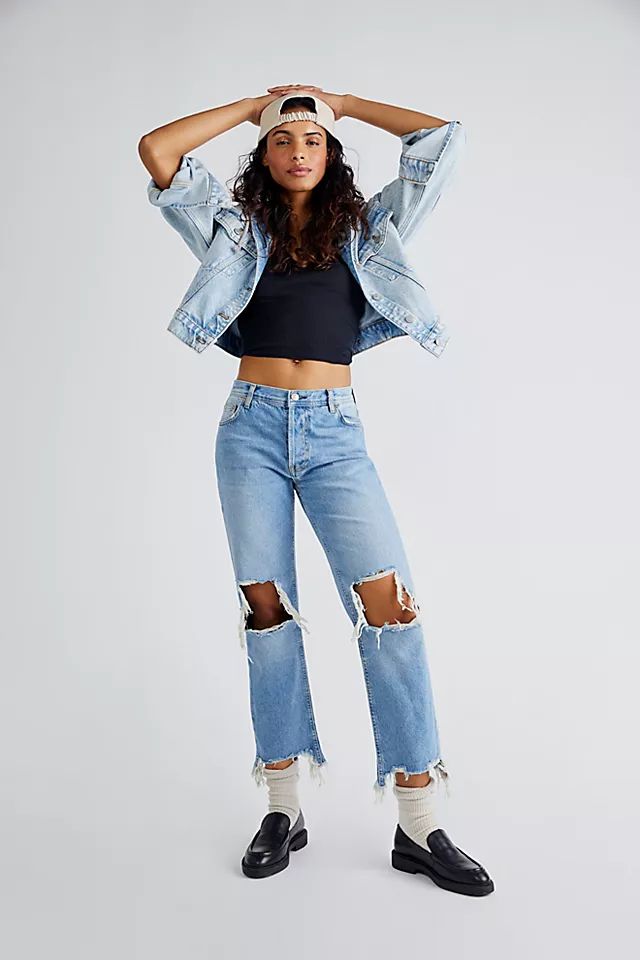 Maggie Mid-Rise Straight-Leg Jeans | Free People (Global - UK&FR Excluded)
