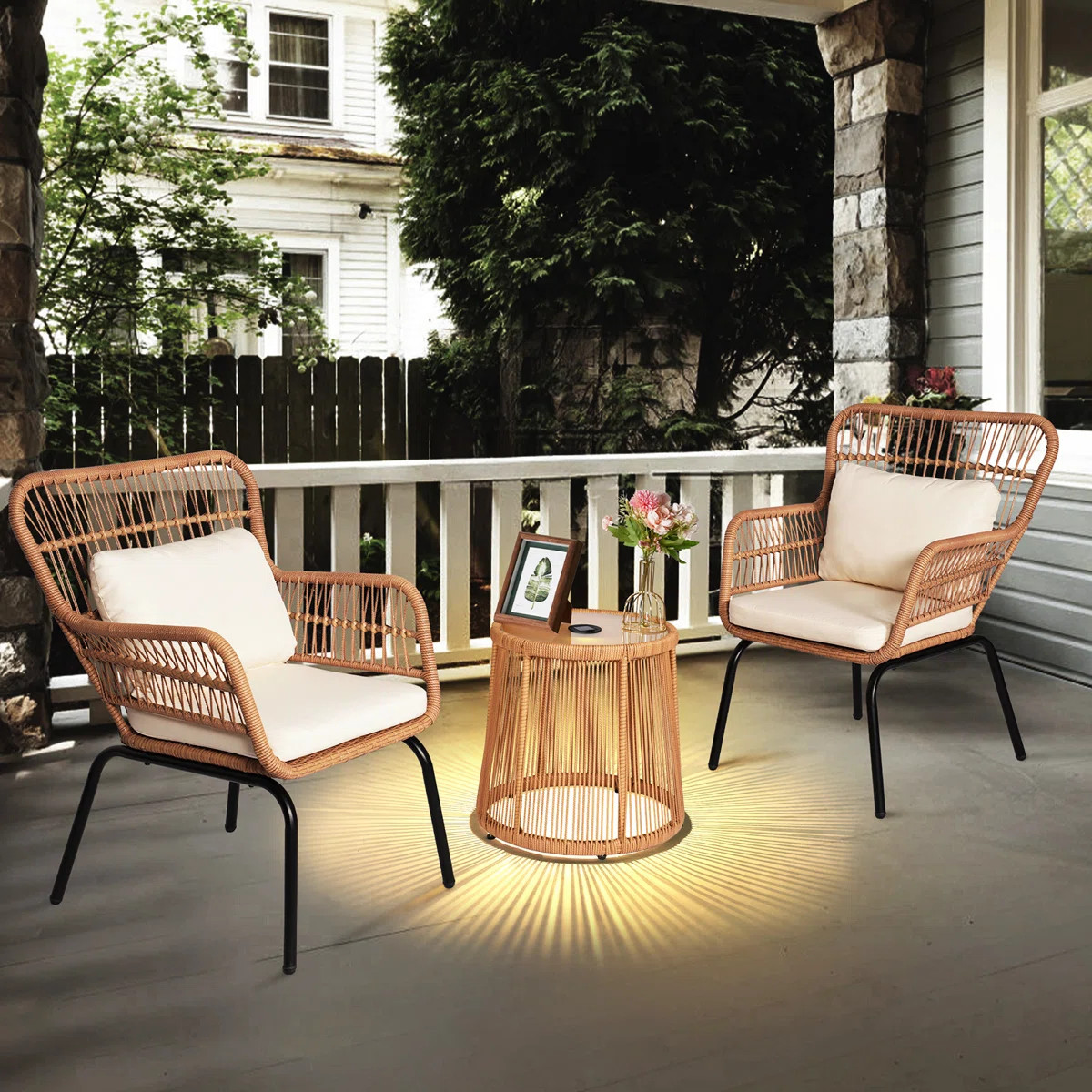Dawna 2 - Person Patio Conversation Set with Cushions | Wayfair North America