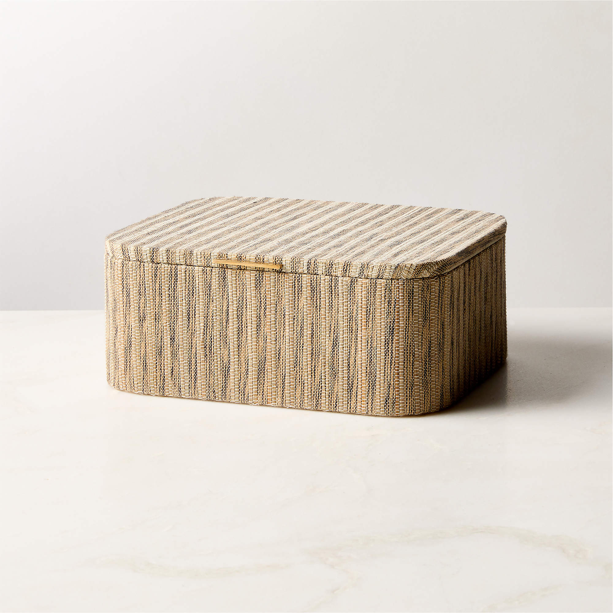 Axton Natural Storage Box with Unlacquered Brass Handle Small + Reviews | CB2 | CB2