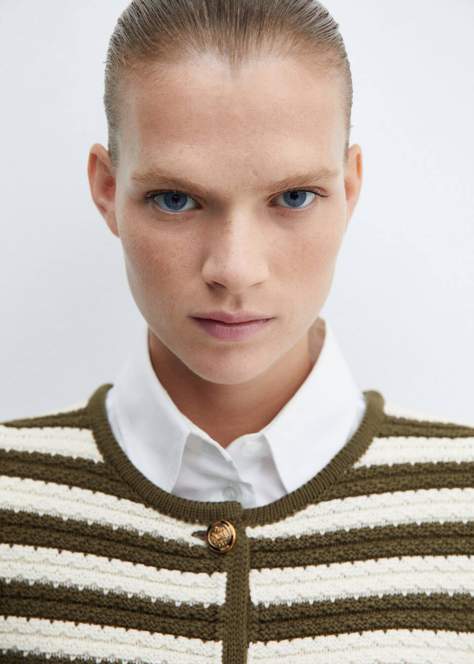 striped cardigan with jewel buttons -  Women | Mango USA | MANGO (US)