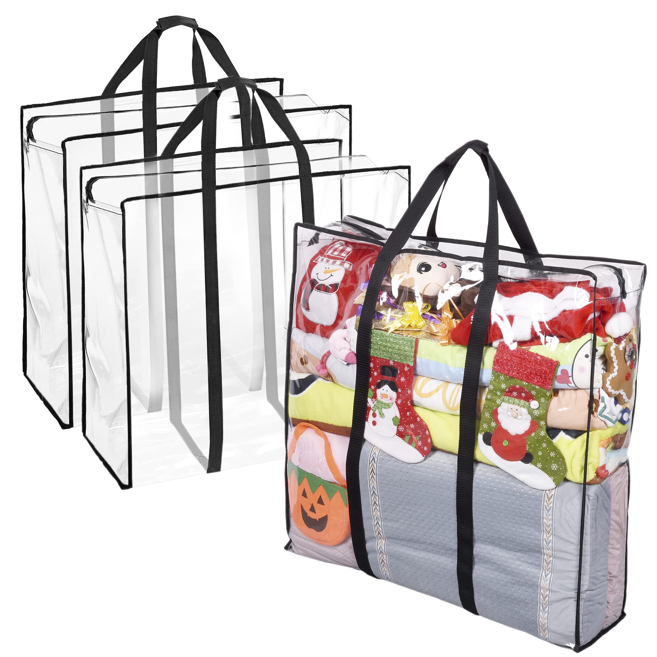 ProPik Clear Storage Bag Gift Wrap Clothes Organizer Big Zippered Christmas Decorations Storage V... | Amazon (US)