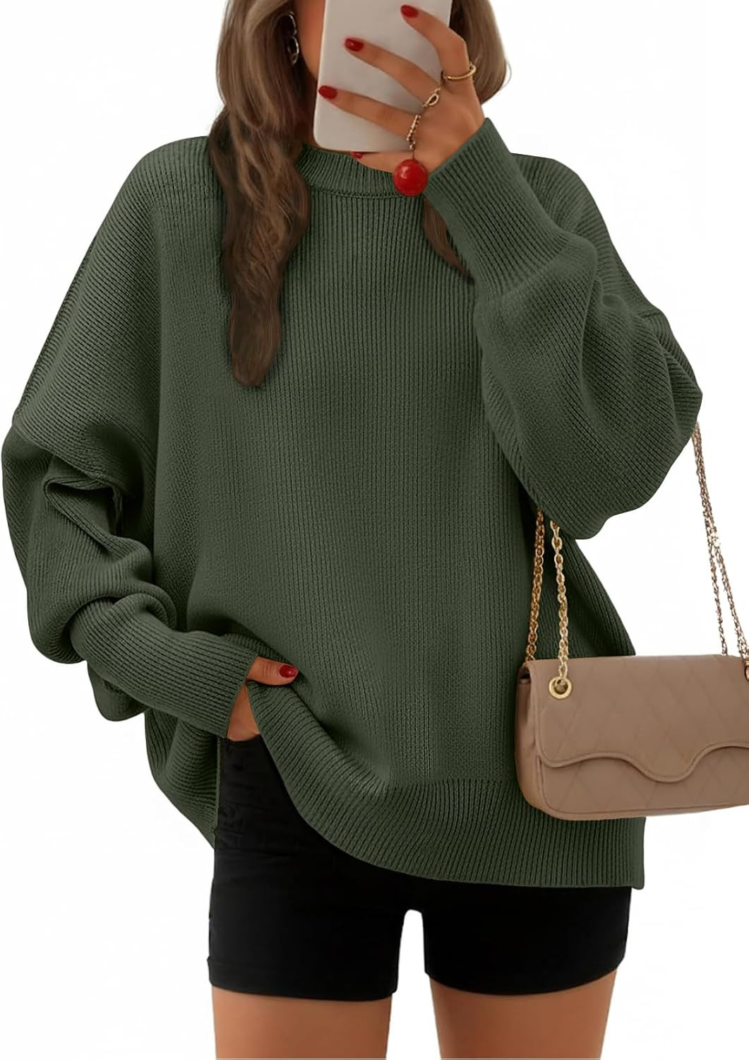 EFAN Womens Oversized Sweaters Batwing Sleeve 2026 Fall Fashion Outfits | Amazon (US)