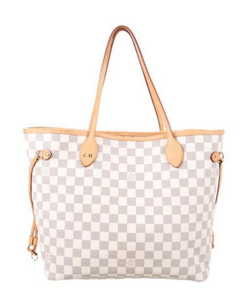 Louis Vuitton Damier Azur Neverfull MM w/ Pouch navy | The RealReal