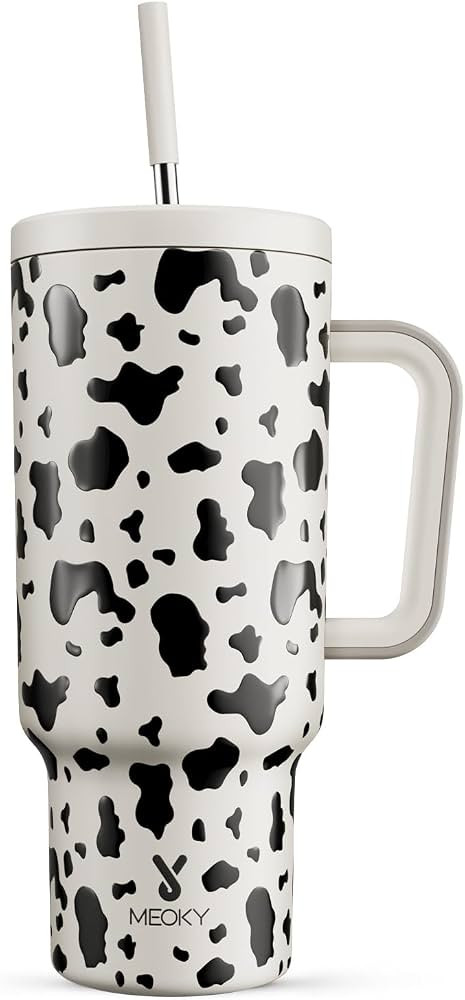 Meoky 40 oz Tumbler with Handle and Straw, Tumbler with Lid and Straw, Insulated Stainless Steel ... | Amazon (US)