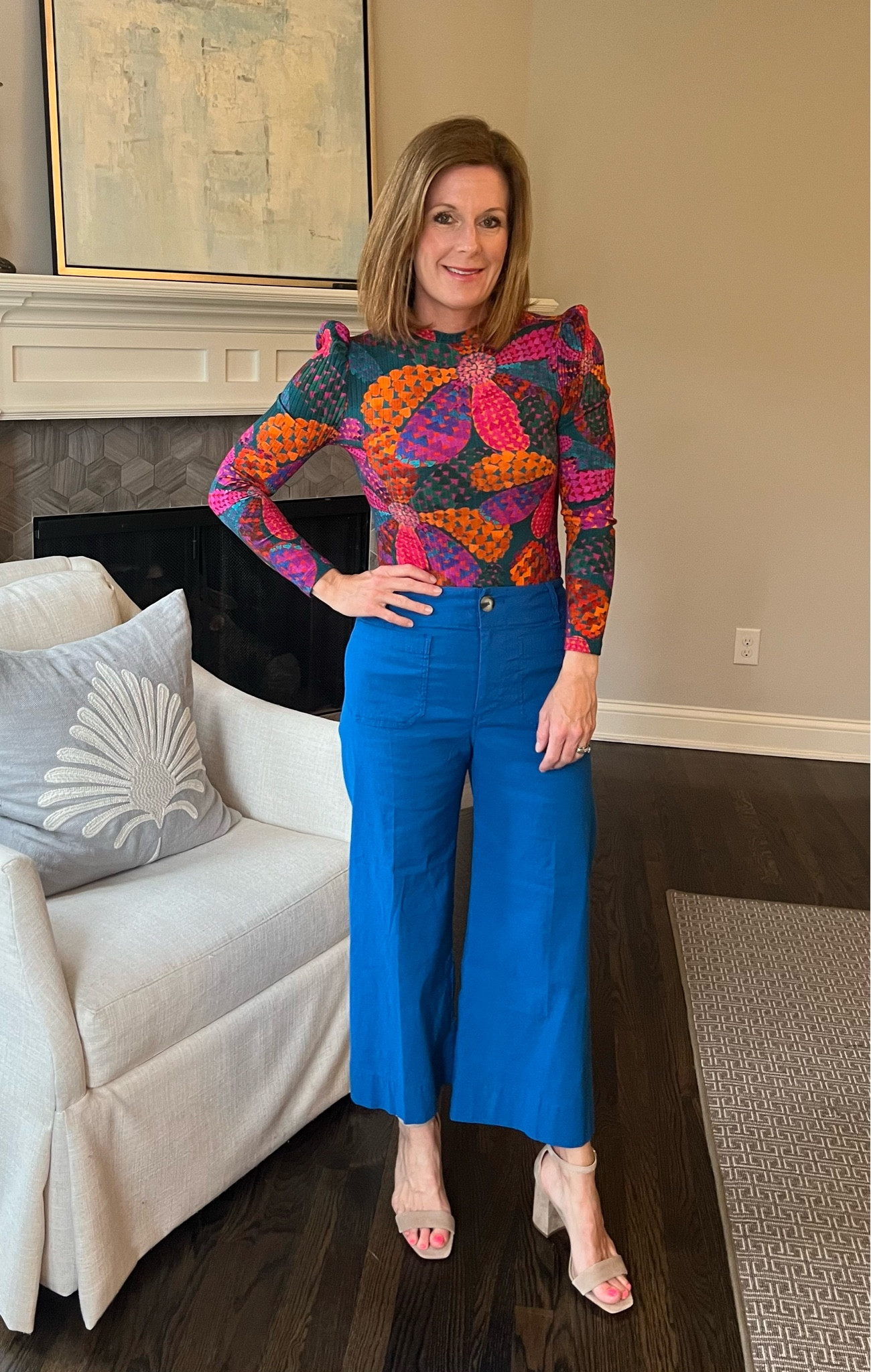 This printed bodysuit by Farm Rio is stunning… and our favorite pants from Anthro came in this gorgeous blue color for spring 🥰🥰

#LTKstyletip #LTKSeasonal #LTKFind