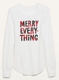 Christmas-Graphic Thermal-Knit Long-Sleeve Tee for Women | Old Navy (US)