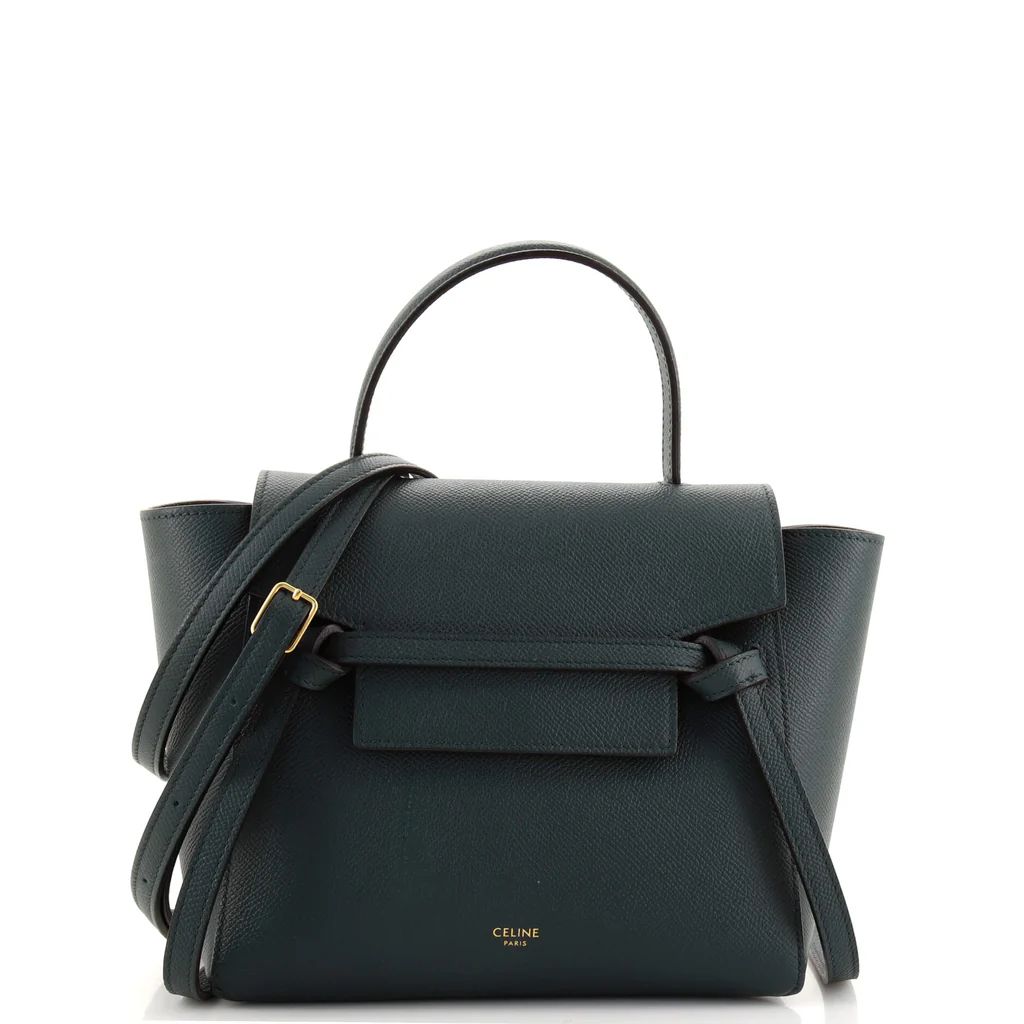 Celine Belt Bag Textured Leather Nano Green 1640811 | Rebag