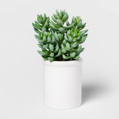8" x 4" Artificial Succulent in Ceramic Pot Green/White - Threshold™ | Target