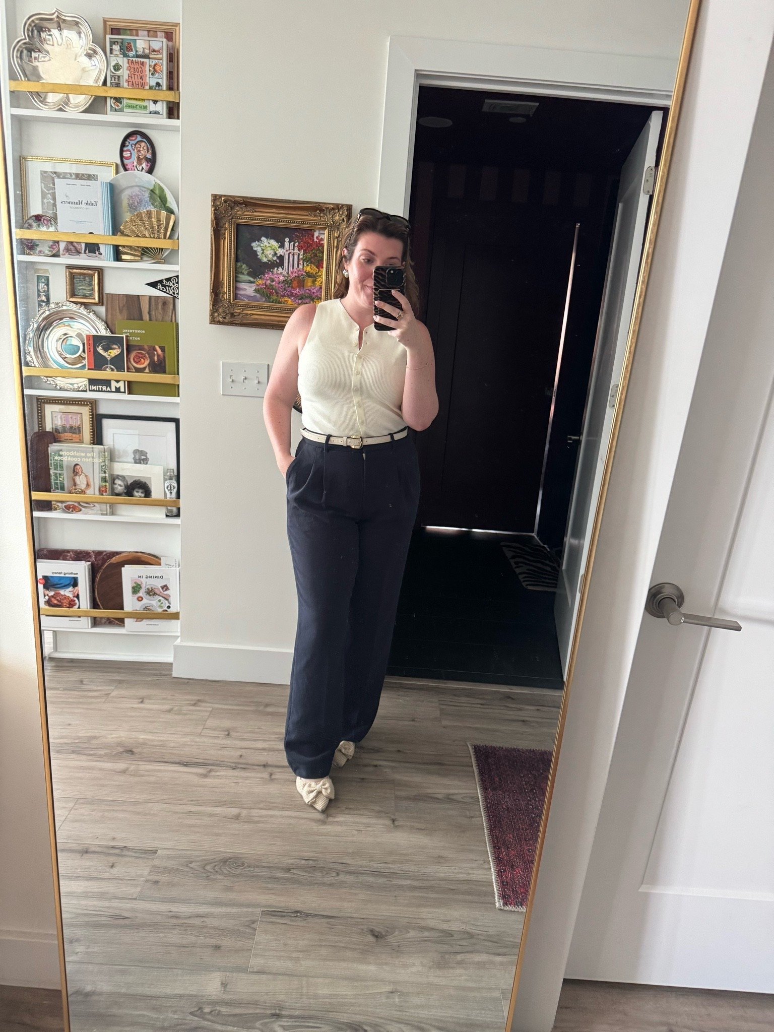 if you’re building a summer workwear wardrobe, Aritzia wide leg trousers + a ribbed sleeveless top is the formula. navy, cream, a little bow detail on the shoe — and the pants are wrinkle-free so they travel and commute like a dream. all pieces linked in my LTK shop 🦋

#LTKootd #LTKWorkwear