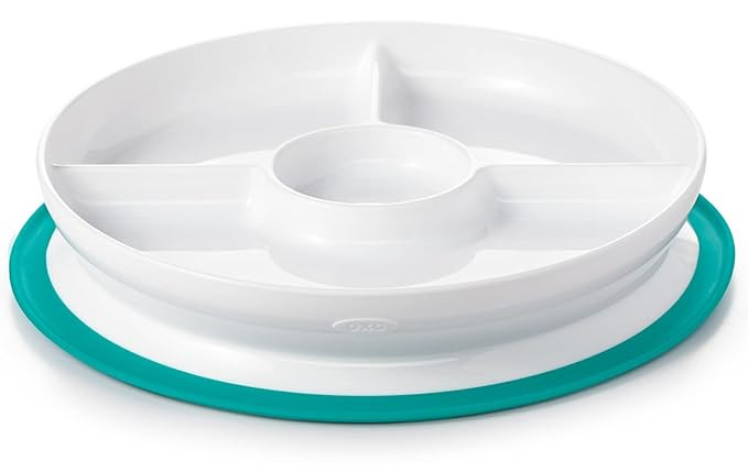 OXO Tot Stick & Stay Suction Divided Plate - Teal | Amazon (US)