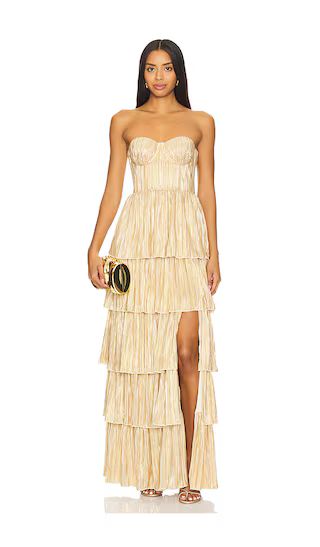 Hattie Gown in Gold | Revolve Clothing (Global)