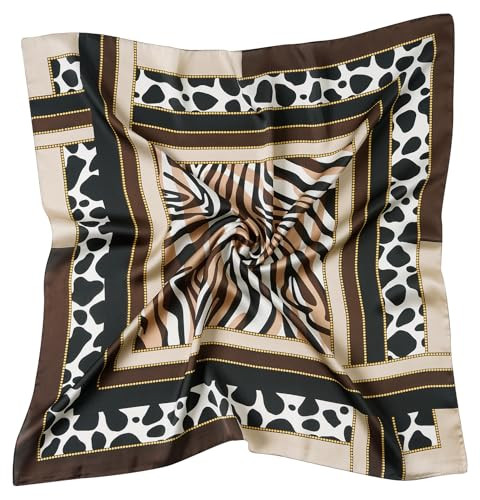 CHUNG Women's Scarf Hair Bandanas Square 27.5" Satin Wrap Fashion Pattern Scarves Emulation Silk ... | Amazon (US)