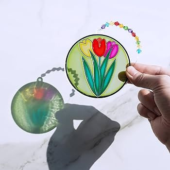 Winlyn 24 Sets Spring Flower Suncatchers Ornaments Decorations DIY Window Paint Art Suncatchers S... | Amazon (US)