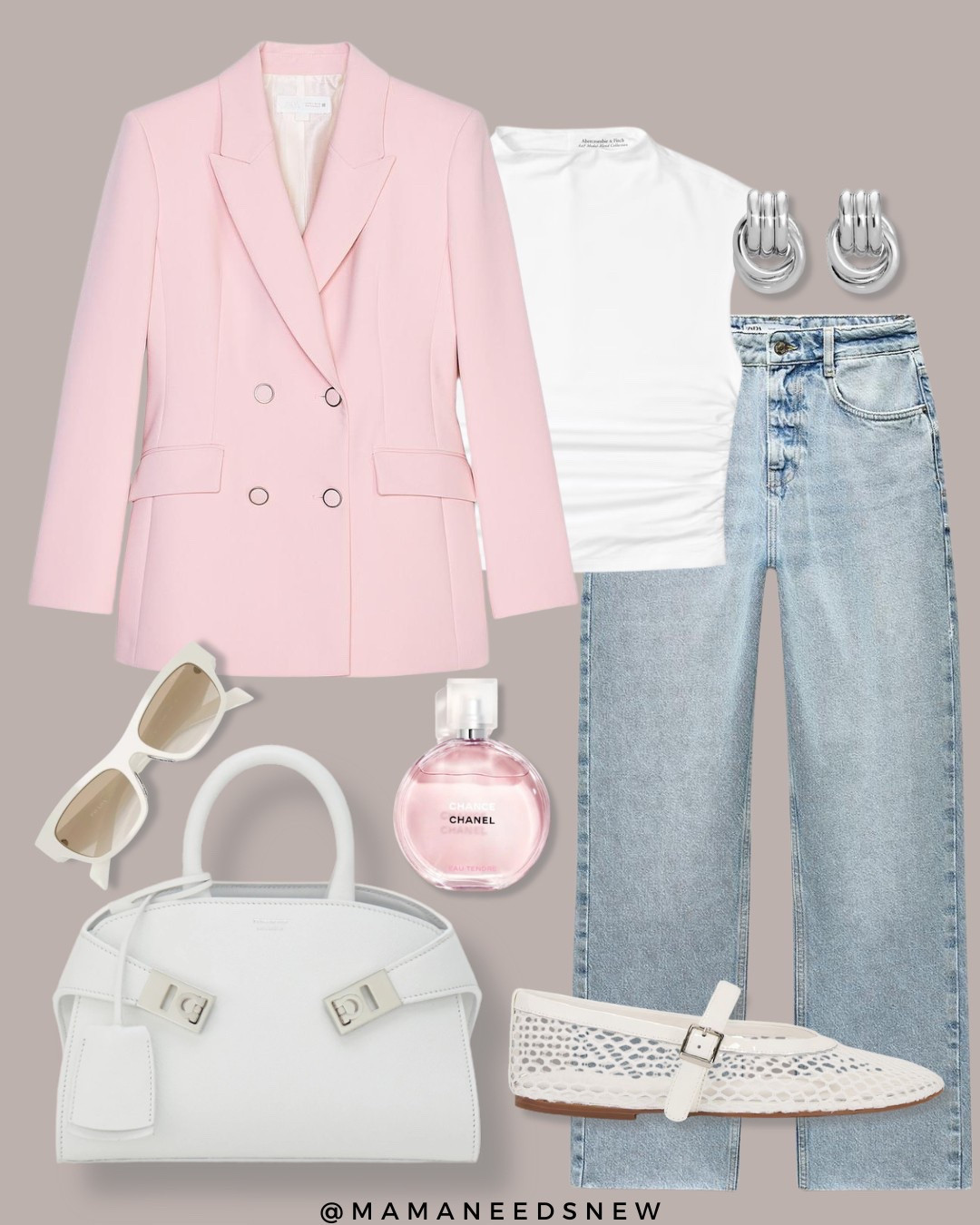 A spring outfit with a pink blazer, jeans, mock neck tank top, Mary Jane flats & top handle bag 🌸🤍

#LTKStyleTip #LTKSpringSale #LTKSaleAlert