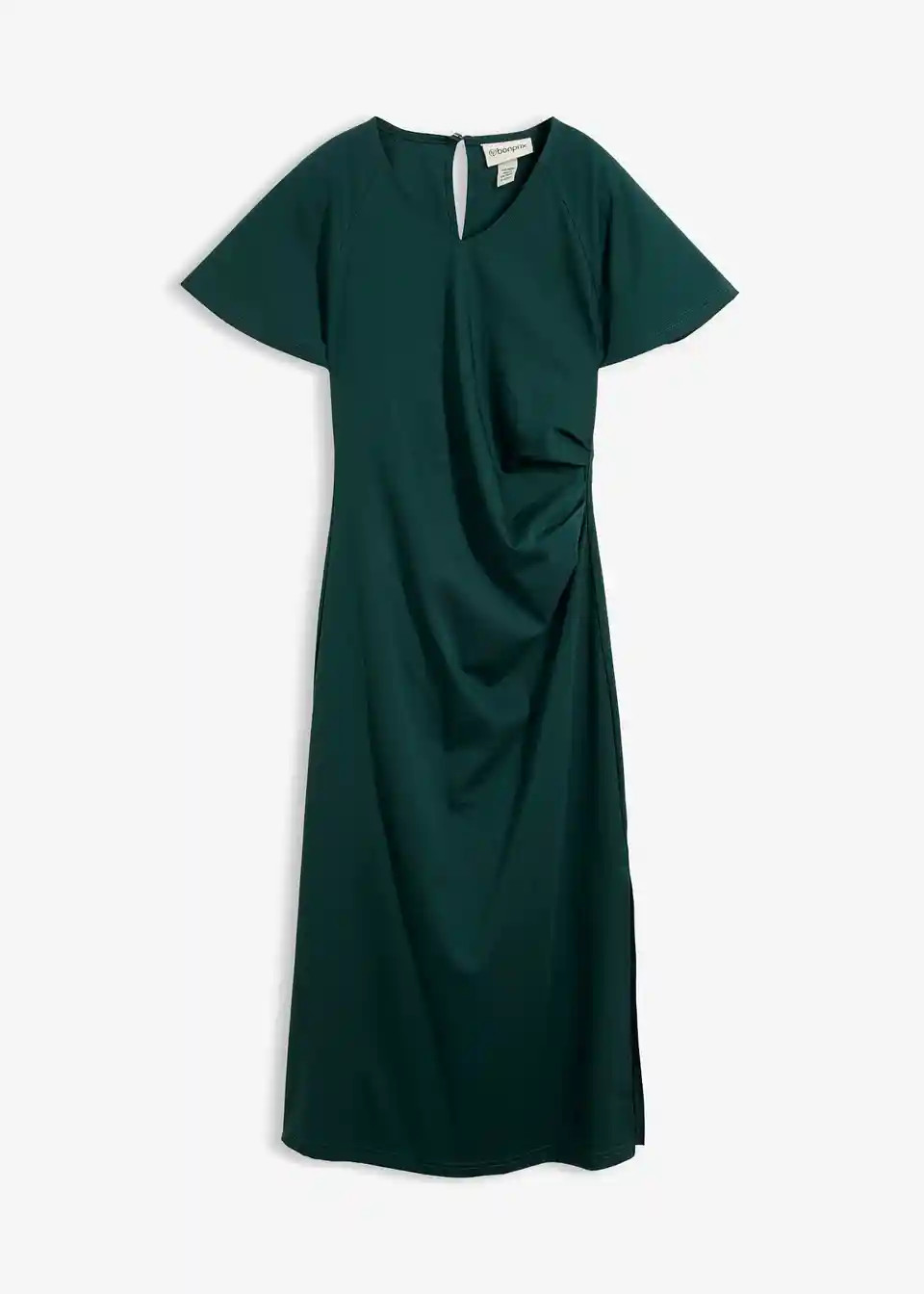 Modernes Kleid mit weiten \u00c4rmeln und Schlitz - gr\u00fcn, Regul\u00e4r | Bonprix DE