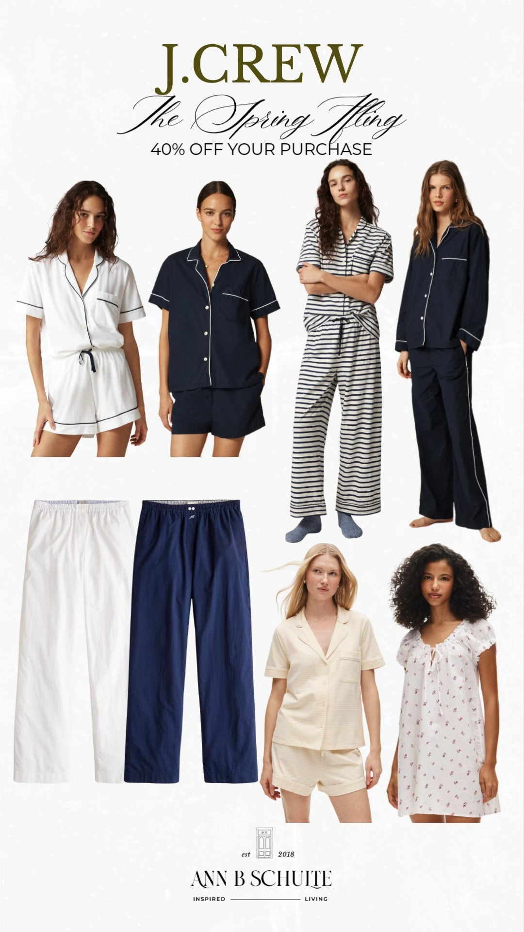 J.Crew’s Spring Fling Sale just made pajama dreams a little cozier with 40% off your favorite sets. Cute sleepwear and sweet deals? Yes, please. 🌙💗🛏️

#JCrewStyle #SpringFlingSale #JCrewPajamas #CozyStyle #LoungeEdit #ChicComfort #WardrobeRefresh #OOTDinspo #SleepwearStyle #FashionFavorites 

 #LTKootd #LTKSaleAlert