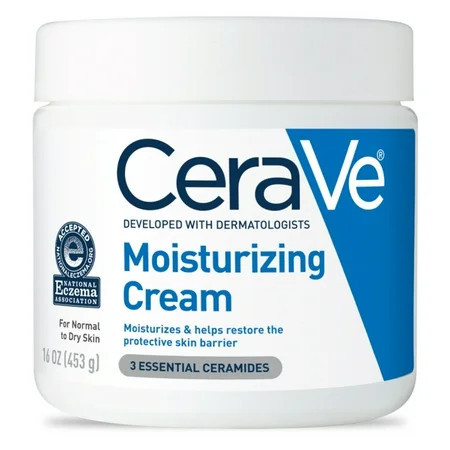 CeraVe Moisturizing Cream, Face & Body Moisturizer for Normal to Very Dry Skin, 16 oz | Walmart (US)