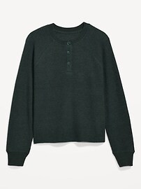 Waffle-Knit Henley Top for Women | Old Navy (US)