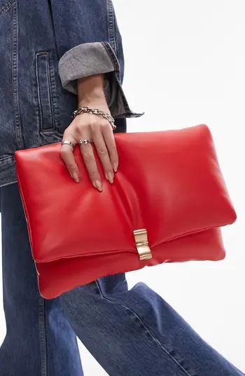Oversize Puffy Faux Leather Clutch | Nordstrom