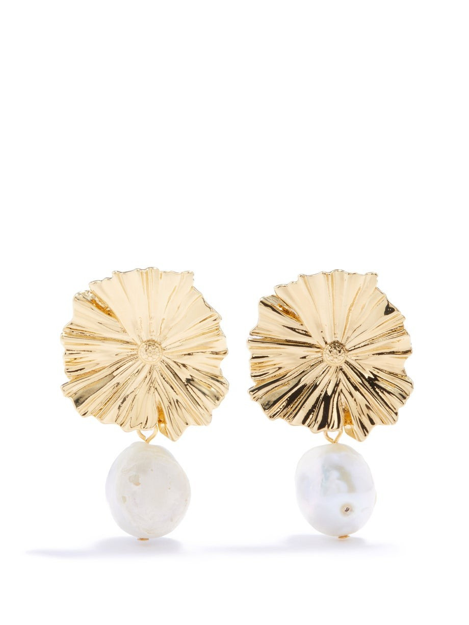 Amary baroque pearl & 18kt gold-plated earrings | By Alona | Matches (US)