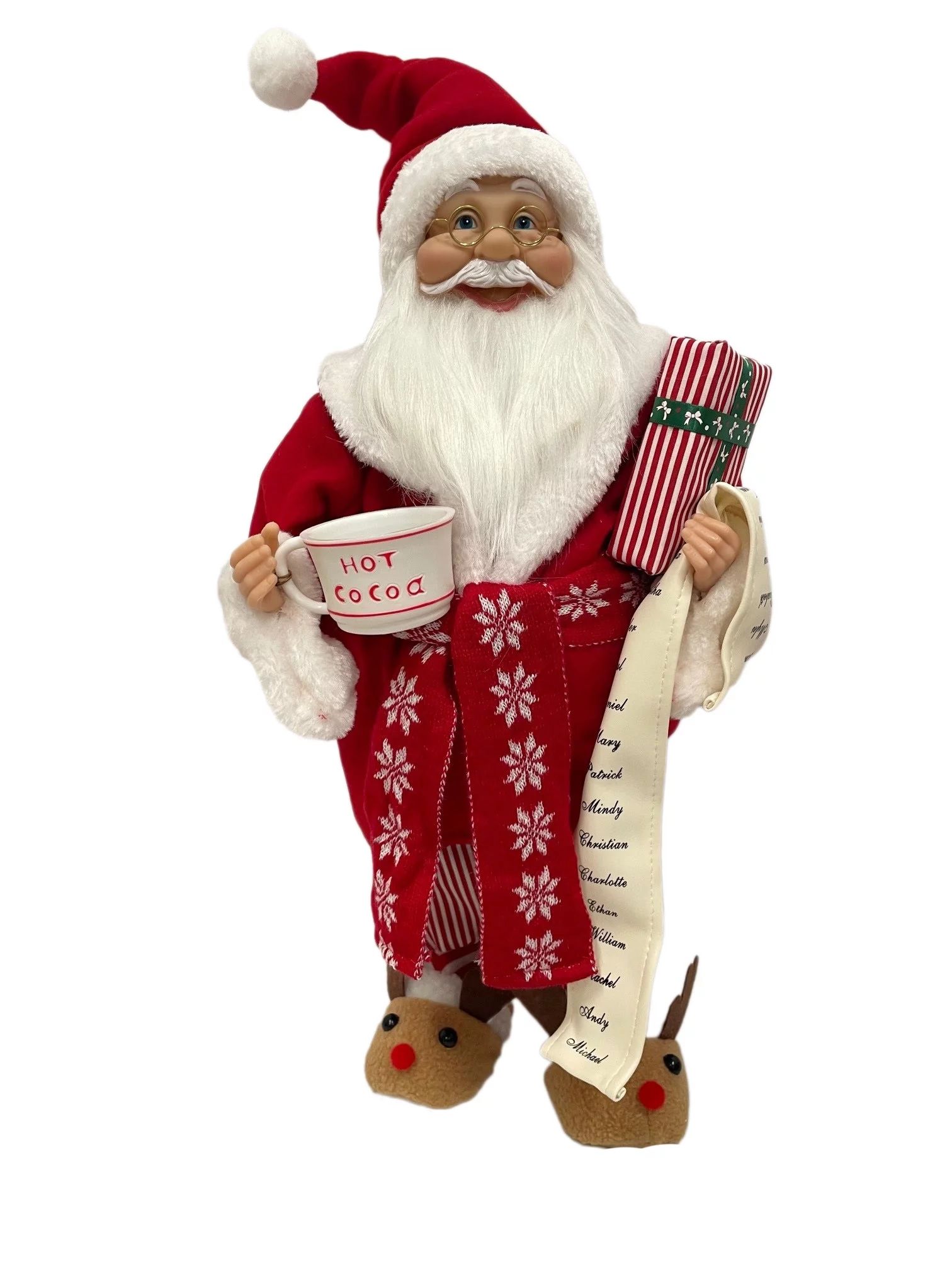 Santa in Robe and Slippers with Cocoa and Name List Indoor Décor, 18 inby Holiday Time | Walmart (US)
