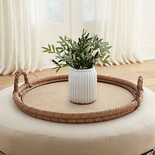Woven Ottoman Round Serving Tray | Ballard Designs, Inc.