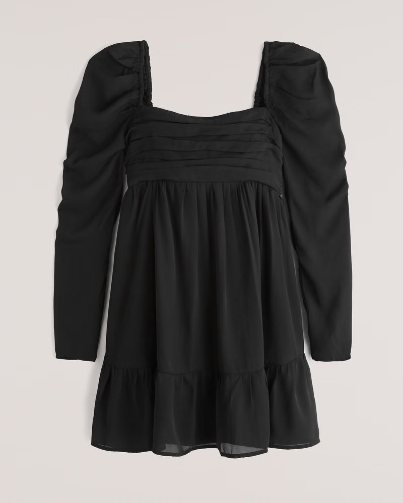 Women's Long-Sleeve Ruched Mini Dress | Women's New Arrivals | Abercrombie.com | Abercrombie & Fitch (US)