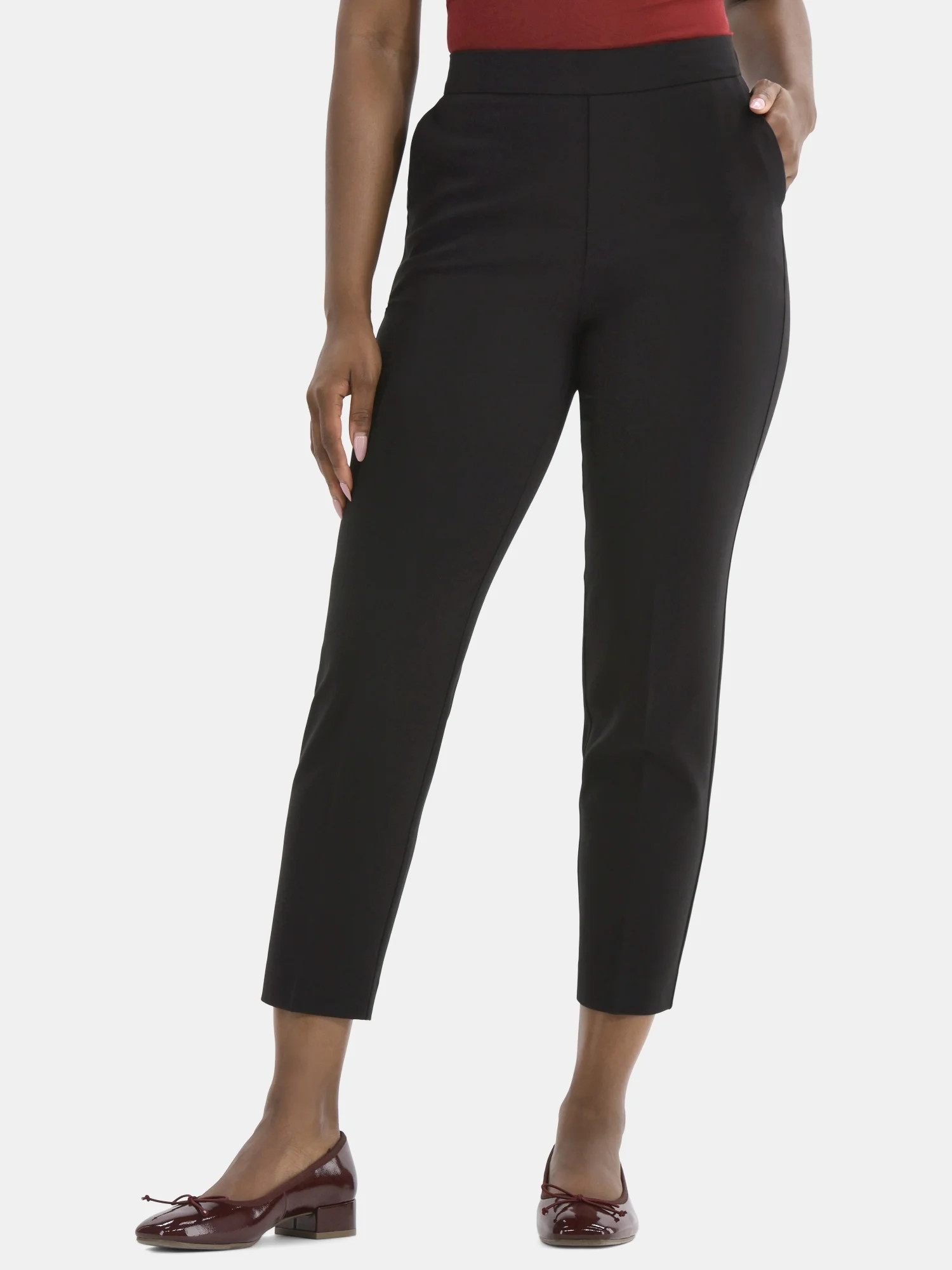 Time and Tru Women's Tapered Pull on Pants, 27" Inseam, Sizes XS-XXXL | Walmart (US)