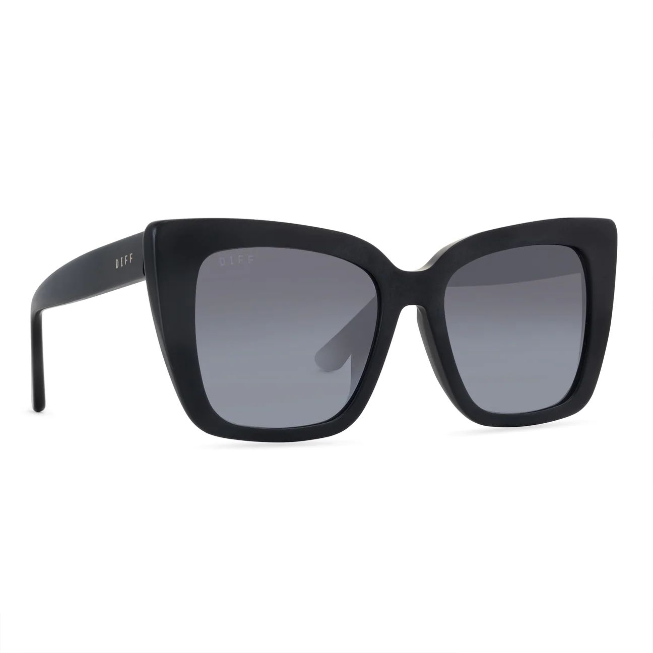 LIZZY - MATTE BLACK + BLUE GRADIENT + POLARIZED SUNGLASSES | DIFF Eyewear