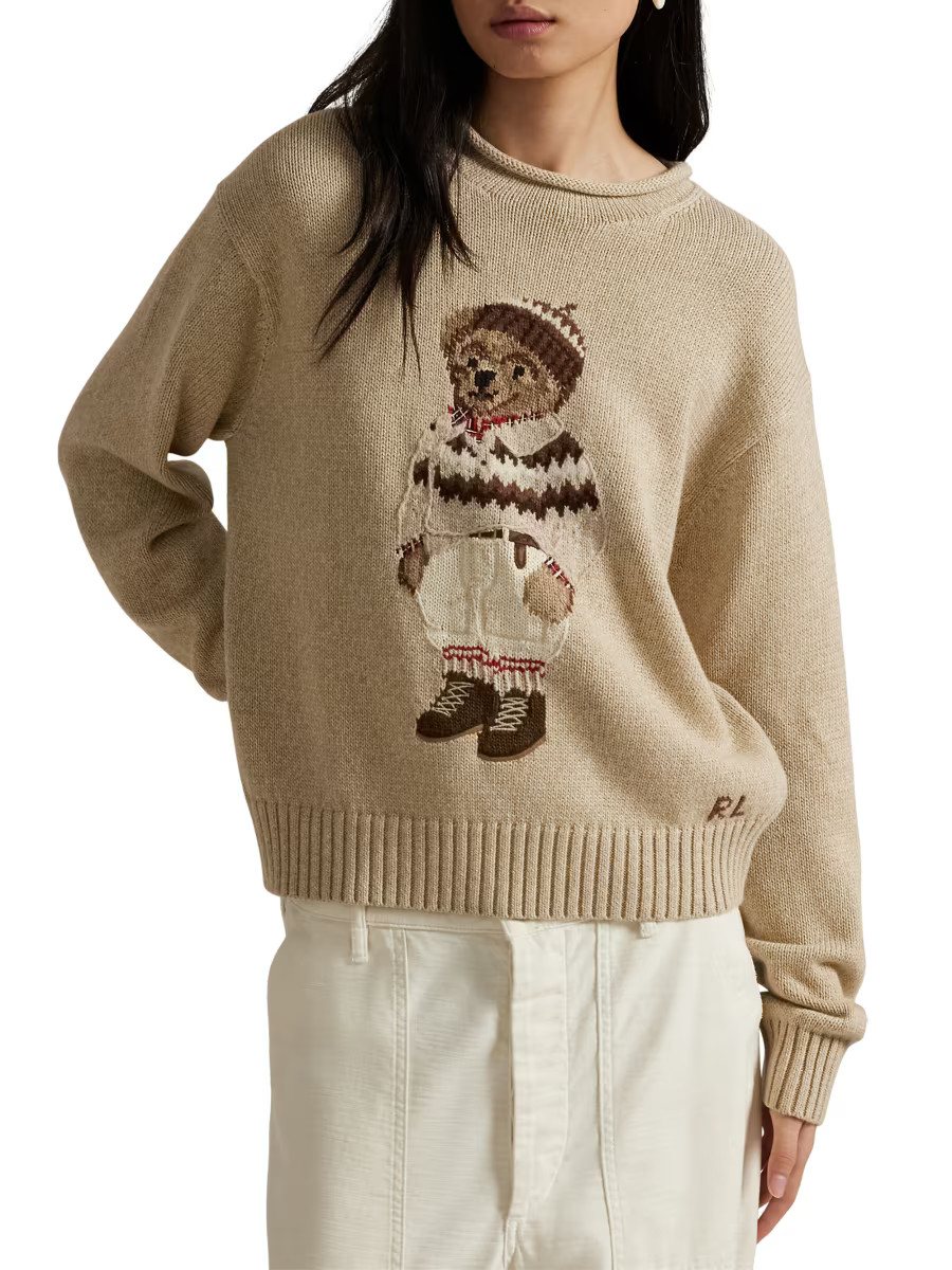 Polo Ralph Lauren Polo Bear Rolled Sweater | Saks Fifth Avenue | Saks Fifth Avenue