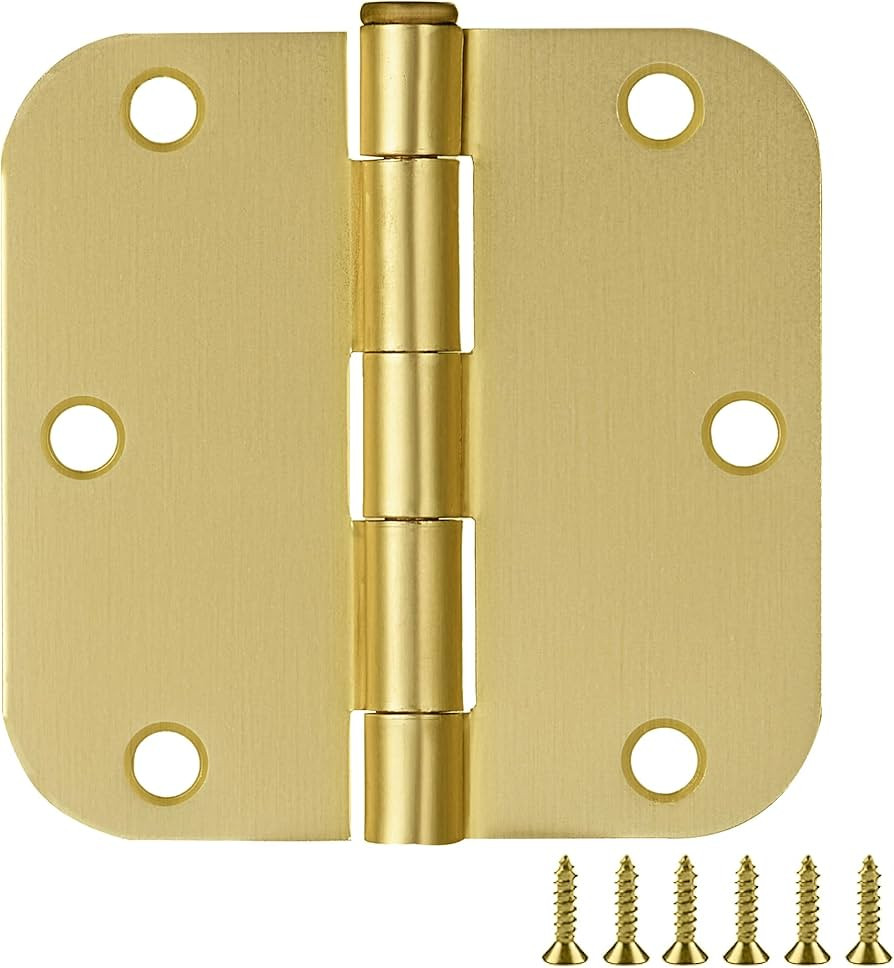 Design House 181396 3.5 x 3.5 5/8 Radius Door Hinge, 3-Pack, Satin Brass, 3 Pack | Amazon (US)