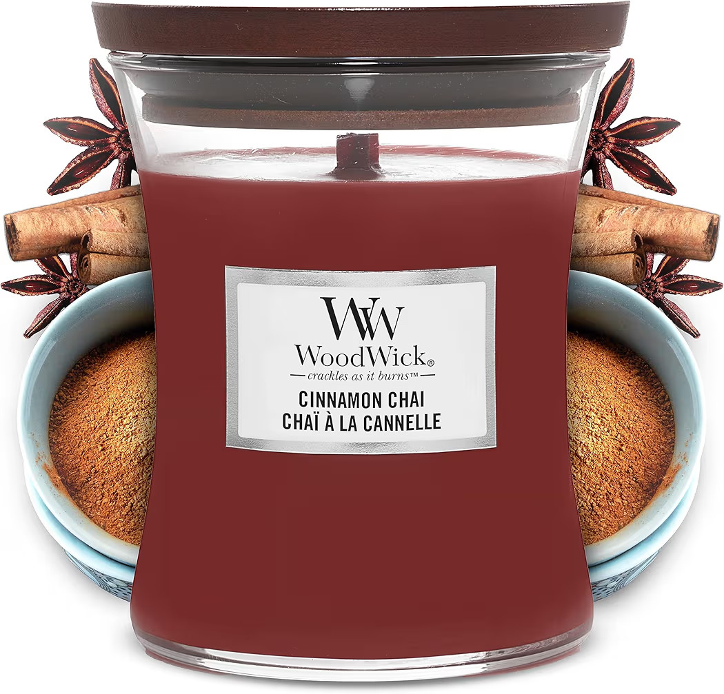 WoodWick Medium Hourglass Scented Candle | Cinnamon Chai | with Crackling Wick | Burn Time: Up to... | Amazon (US)
