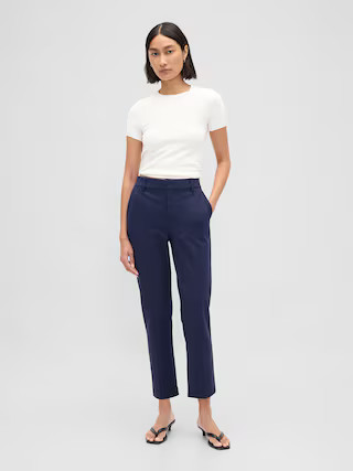 High Rise Double Knit Slim Crop Pants | Gap (US)