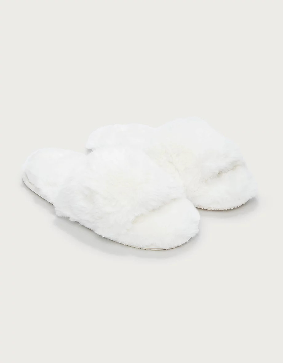 Fluffy Slider Slippers | The White Company UK & ROW