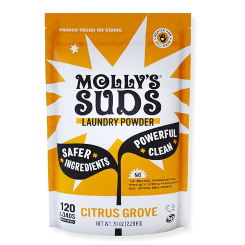 Molly's Suds Original Laundry Detergent Powder | Clean Laundry Detergent Powder for Sensitive Skin | Simple, Effective Ingredients, Stain Fighting | 120 Loads (Citrus Grove) | Amazon (US)