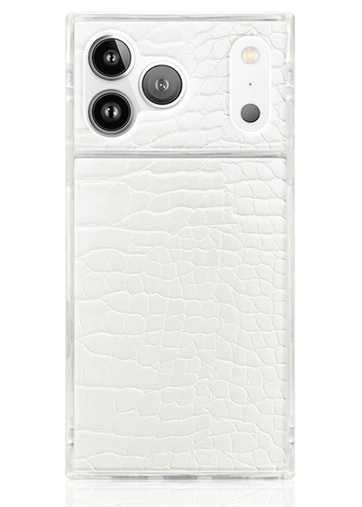 SQUARE\u00ae White Crocodile Faux Leather iPhone Case | FLAUNT