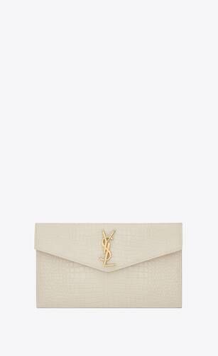 uptown pouch in crocodile-embossed shiny leather | Saint Laurent Inc. (Global)