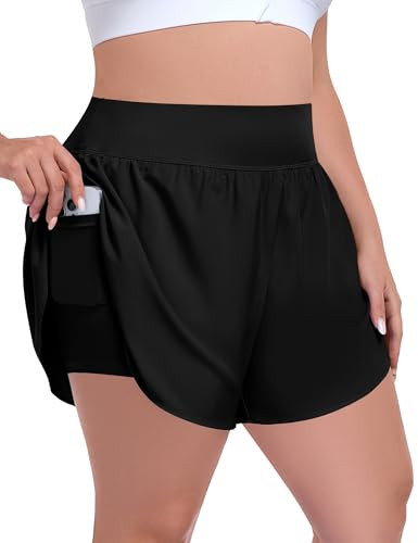 FOREYOND Plus Size Womens Flowy Shorts Running Golf Butterfly Skorts with 2 Pockets Summer Athlet... | Amazon (US)