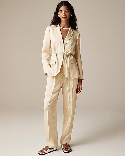 Rope-tie blazer in glossy twill | J. Crew US