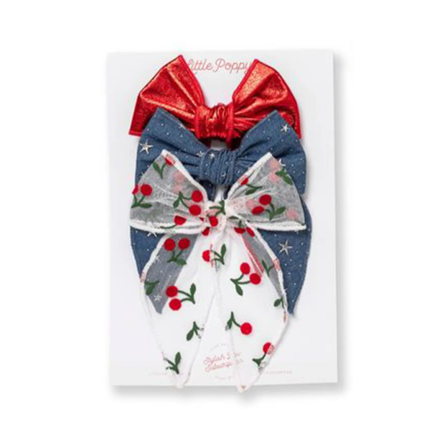 The Cherry Bow Clip Set | Little Poppy Co